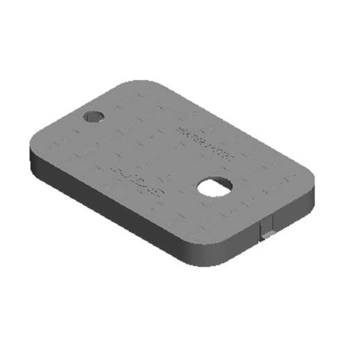 Water Meter Pit Box Lid - 14 in. X 19 in. Rectangular Meter Box and Drop-in AMR Cover, 12 in. Height, Black Box, Black Water Meter Cover with 2 n. Touch Reader Hole - Lid Only - D1200-DITR