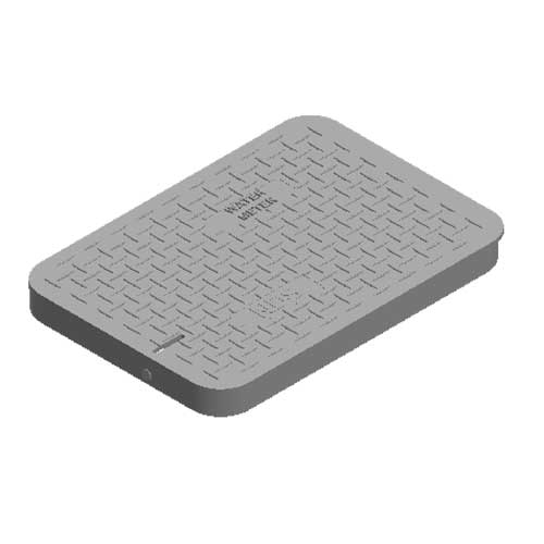 Water Meter Pit Box Lid - 13 in. X 20 in. Rectangular Meter Box Locking Drop-in Double AMR Bottom Mount Cover, Black Water Meter - Lid Only - D15-BAMRL