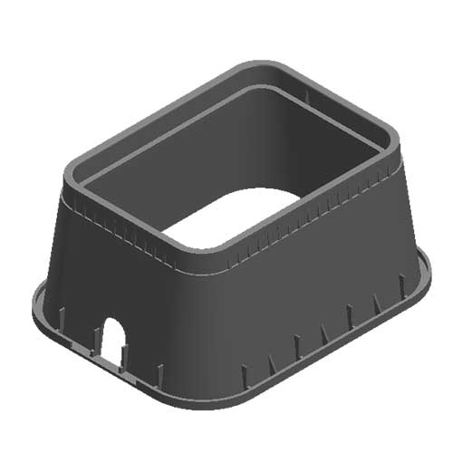 Water Meter Pit Box - 13 in. X 20 in. Rectangular D1500 Meter Box, 12 in. Height, Black - Box Only - D1500-B/O