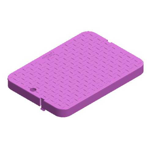 Water Meter Pit Box Lid - 13 in. X 20 in. Rectangular D1500 Meter Box Drop-in Cover, Purple Reclaimed Water Meter - Lid Only - D1500-DISPL