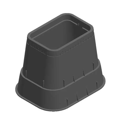 Water Meter Pit Box - 14 in. X 19 in. Rectangular D1800 Meter Box with No Pipe Slot, 18 in. Height, Black - Box Only - D1800-B/O-NH