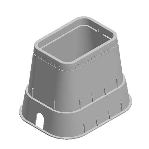 Water Meter Pit Box - 14 in. X 19 in. Rectangular D1800 Meter Box with Pipe Slot, 18 in. Height, White - Box Only - D1800-B/O-WHT