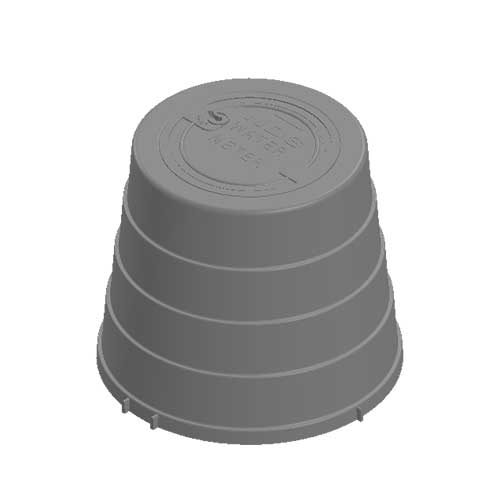 Water Meter Pit Box - 16 in. Round D2400 Meter Box and Locking Cover, 18 in. Height, Black Box, Black Water Meter Cover - D2400-18LOCSB