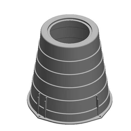 Water Meter Pit Box - 16 in. Round D2400 Meter Box, 18 in. Height, Black - Lid Not Included - D2400-18 B/O