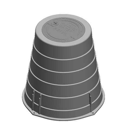 Water Meter Pit Box - 16 in. Round D2400 Meter Box, 24 in. Height, Black - Lid Not Included - D2400-B/O