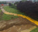 Aerial view of XtremeMat ground protection mats forming a temporary road
