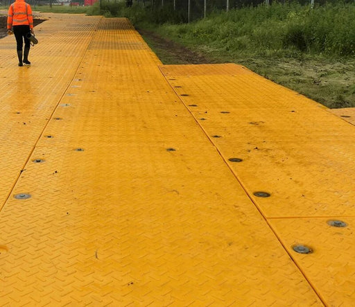 Connected XtremeMat ground protection mats
