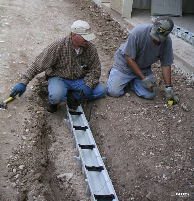 Trench Drain Kit - Commercial Grade - H20 Load Rating - Iron Grates - 48" Long Channel