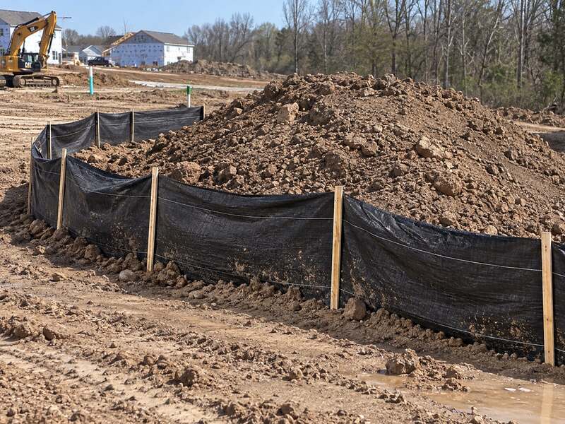 Silt fence used at construction site