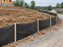 Silt fence used along slope