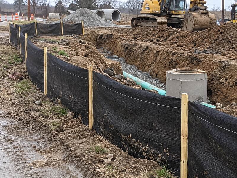 Silt fence use for erosion protection
