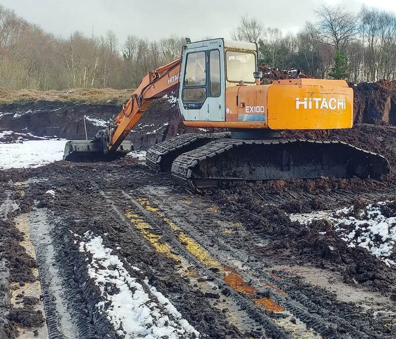 XtremeMat ground protection mats over a muddy site
