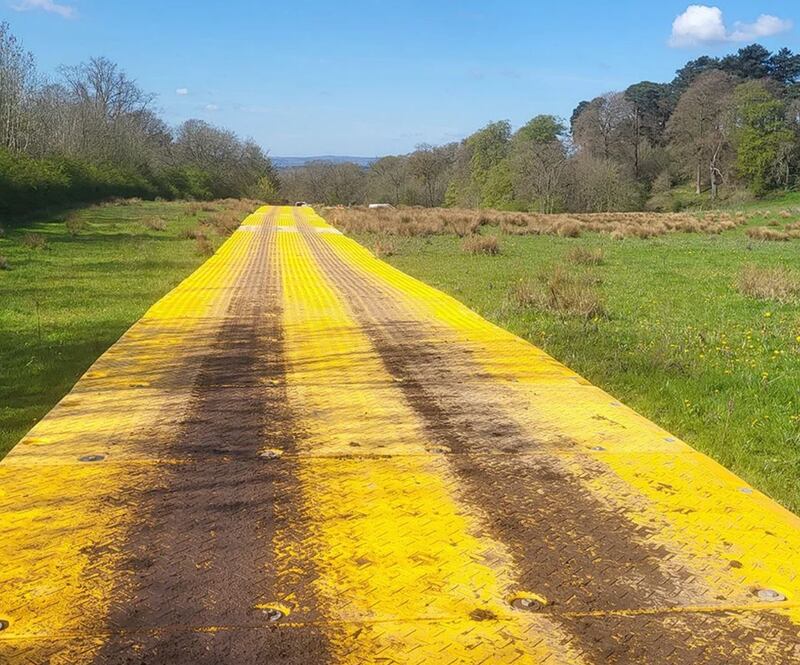 XtremeMat mats used as a temporary road
