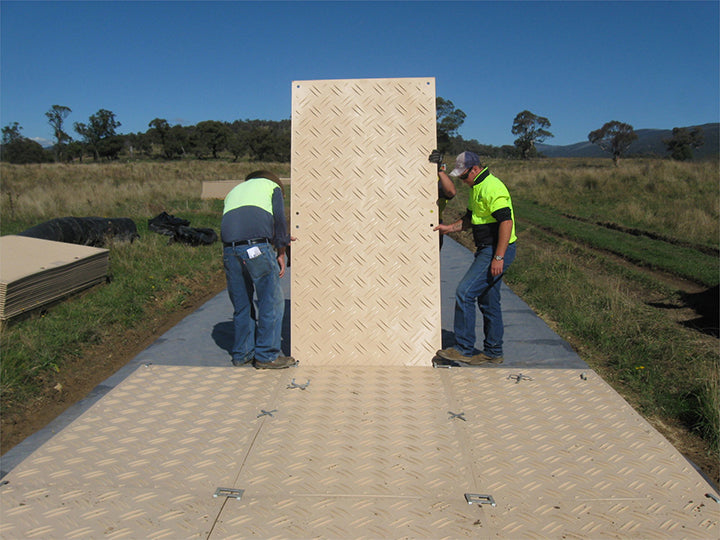 Duradecks being installed by crew at jobsite